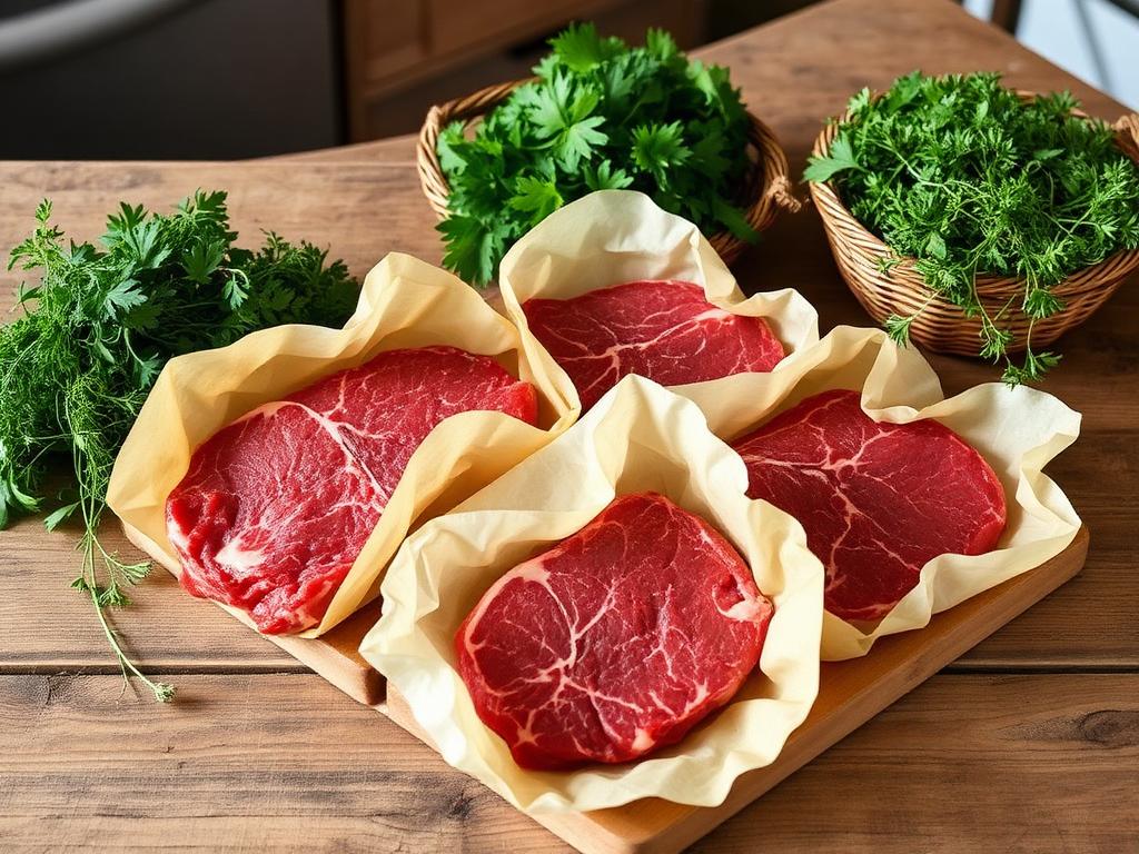 Biologisch rundvlees in slagerspapier
